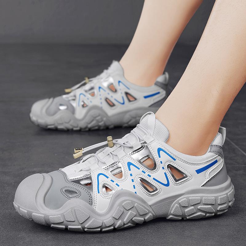 

Мужская обувь 2025 новая летняя сетчатая дышащая дорожная одежда одежда одежда одежда вождение одной педалью альпинизм спортивная и повседневная обувь 44