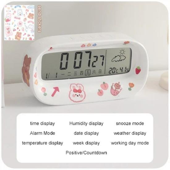 

Будильник с таймером Умный распорядок дня Украшение стола Ученики Артефакт для пробуждения Электронные часы Цифровой будильник с декором