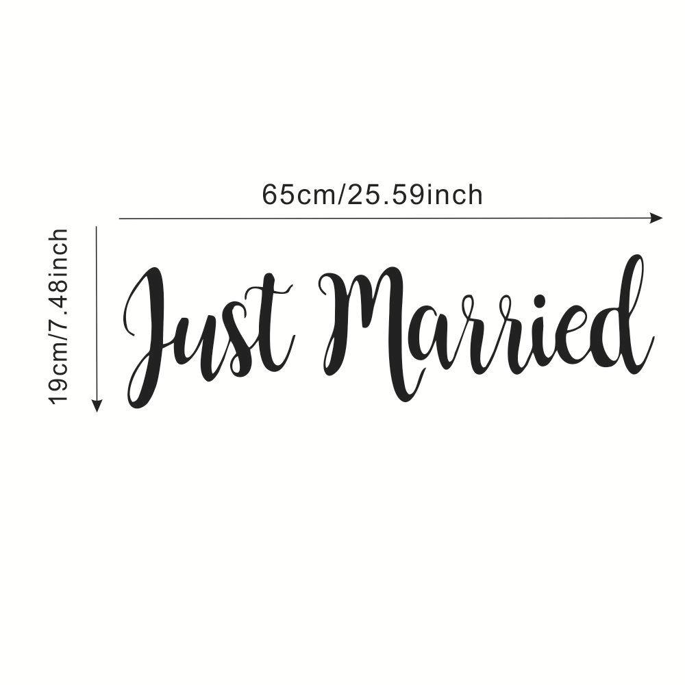 1 Set Just Married Vinyl Decal Sticker - Easy to Apply & Remove, Matte Finish for Car Windows & Doors, for Weddings
