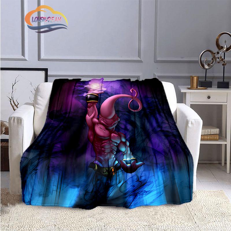 Japanische Animation Rolle Majin Buu 3D-Druck Tagesdecke Decke Anime-Charaktere Buu Flanelldecken Überwurfdecken
