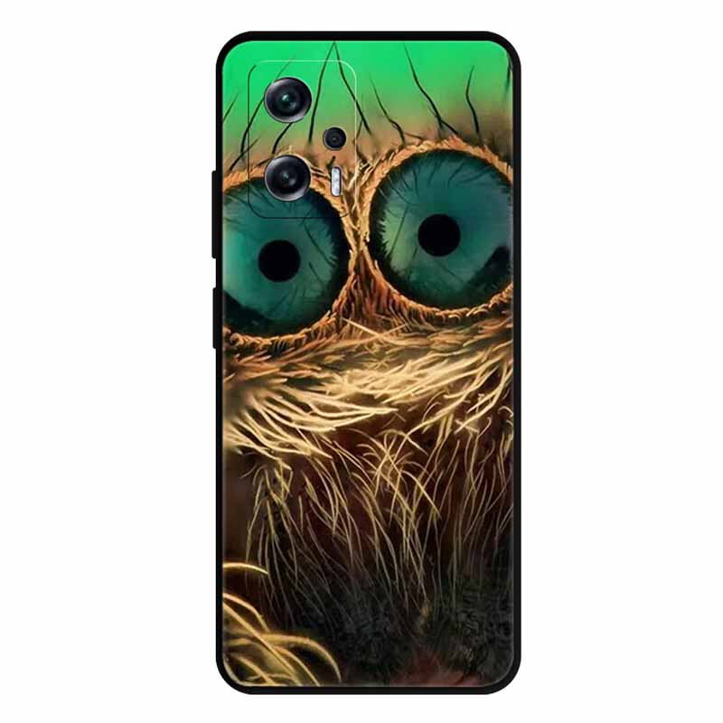 For Xiaomi Poco X4 GT Case X4GT X 4 GT Wolf TPU Silicone Soft TPU Back Cover for Poco X4 GT Para Cartoon Black Edge Fundas Coque