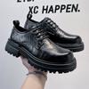 British style fashion business black small leather shoes ins style men's Japanese style retro student big head shoes trend 66223-A