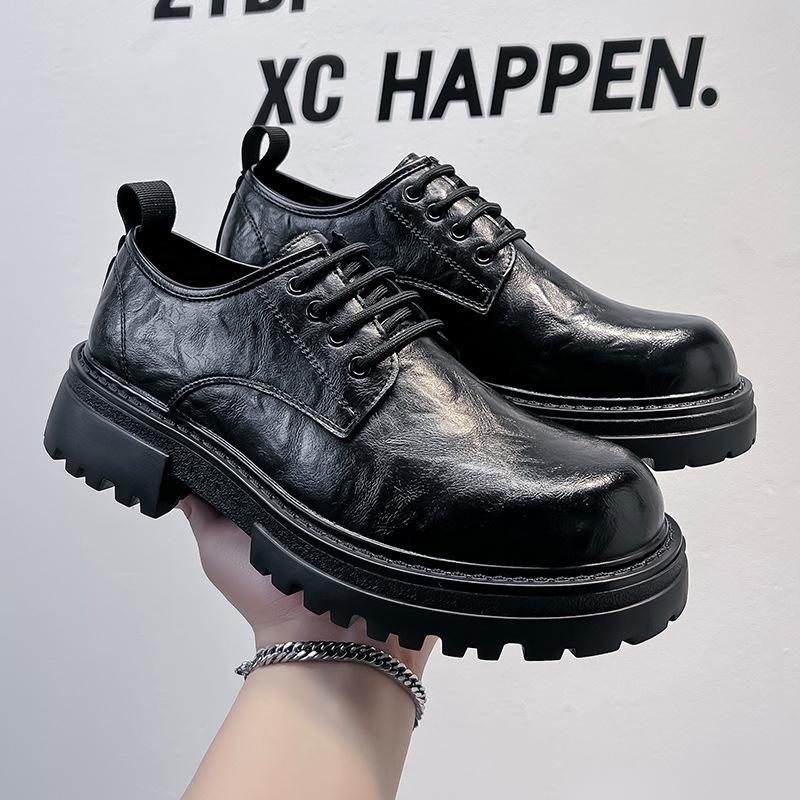 British style fashion business black small leather shoes ins style men's Japanese style retro student big head shoes trend 66223-A