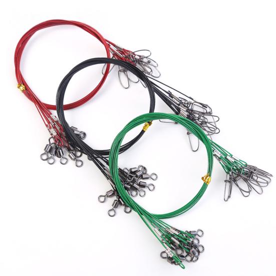 10Pcs Anti-Bite Steel Fishing Line Wire Leader Lightweight Portable Easy To Install Lead Core Leash Fishing Wire Accessories