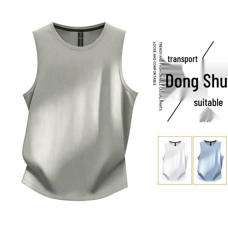 Summer 2026 Men's Ice Silk Quick Dry Short Sleeve - High-End Trendy Business Round Neck Sportswear.