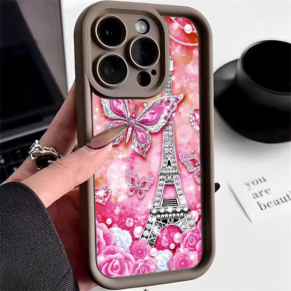 Angel Eye Soft TPU Phone Case for Samsung A05 A04 A10 A30 A13 A23 A53 A14 A24 A34 A54 A15 A25 A35 A55 S20 S23 FE S24 Ultra Ae62 Butterfly Eiffel Tower