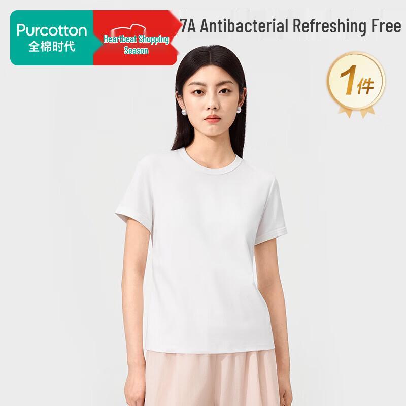PurCotton Women s Cotton Round Neck T-Shirt XXL