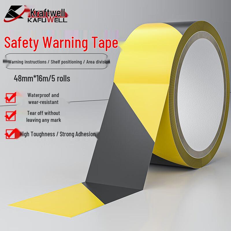 KAFFWELL Yellow Black Safety Warning Tape