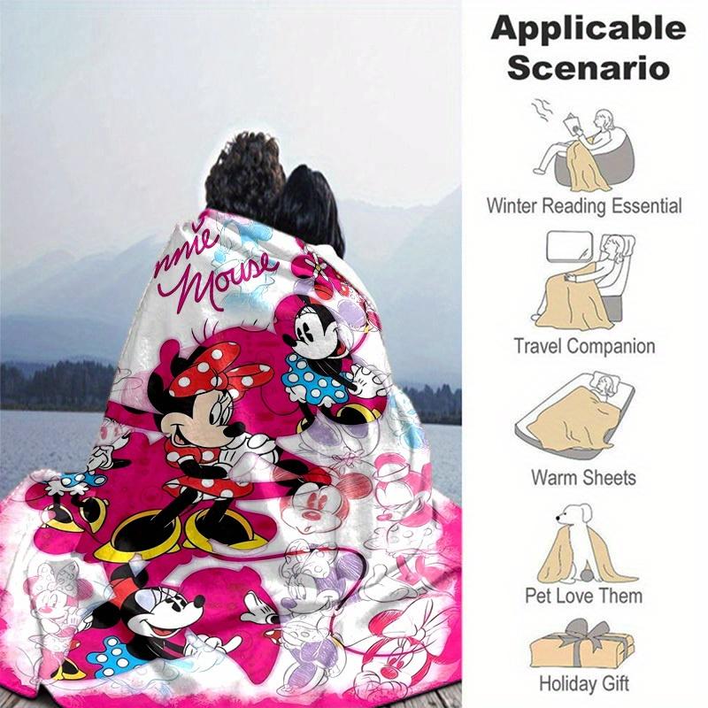 1pc, Minnie Mouse Home Decor Flannel Blanket: A Perfect Gift for Bedroom, Living Room, Travel, Camping, Car