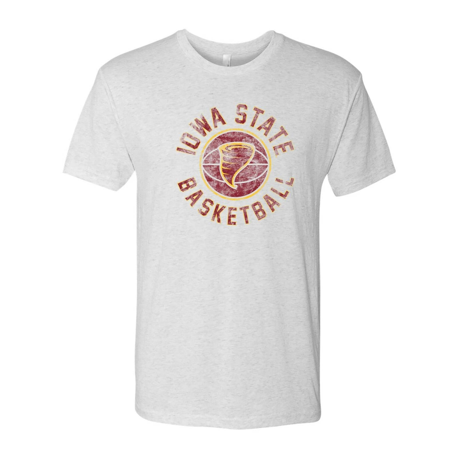 Iowa State Cyclones Basketball Distress Triblend T-Shirt - Heather White 3XL