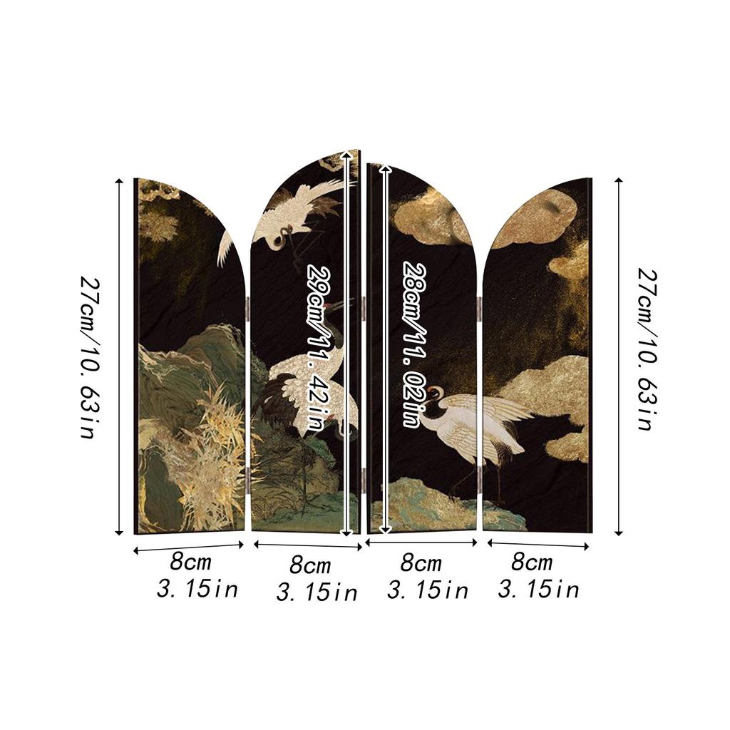 Chinese Design Screen Decoration Housewarming Gifts 4 Panel Divider for Shelf Fireplace Countertop Entrance Cabinet Bedroom