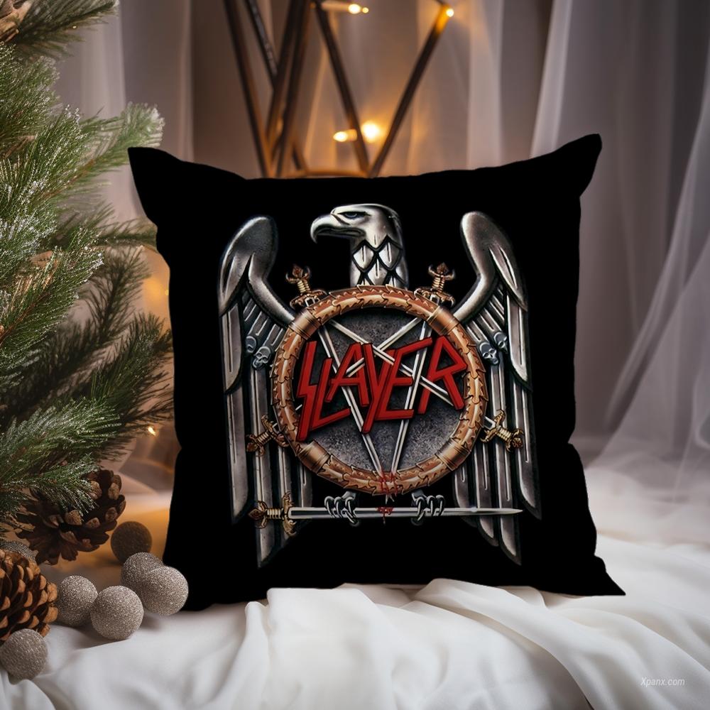 Heavy Metal Band S-Slayer Cushion Cover Premium Comfort Reversible Pillow Cove -Two in One Design for Any Room & Car Interior