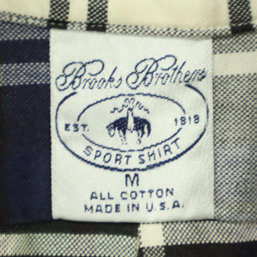 Brooks Brothers Made in USA Check Pattern Long sleeve Botan Down Cotton shirt Men's Used