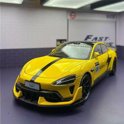 1:24 MI SU7 Ultra Supercar Legierung Druckguss Spielzeugauto Modell Ton und Licht Kinderspielzeug Sammlerstücke Geburtstagsgeschenk