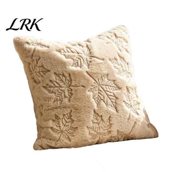 Federa Cuscino Decorativa per Divano Autunno Peluche Copricuscino, Zucca Foglia d'Acero Ricamo Coperta Morbida Aderente alla Pelle Custodie Autunnali Stile Rustico