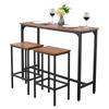 VEVOR Bar Table, 3PCS 1193.8mm Bars Tables Set, Bar Tables and Chair Set with Rounded Edge Design
