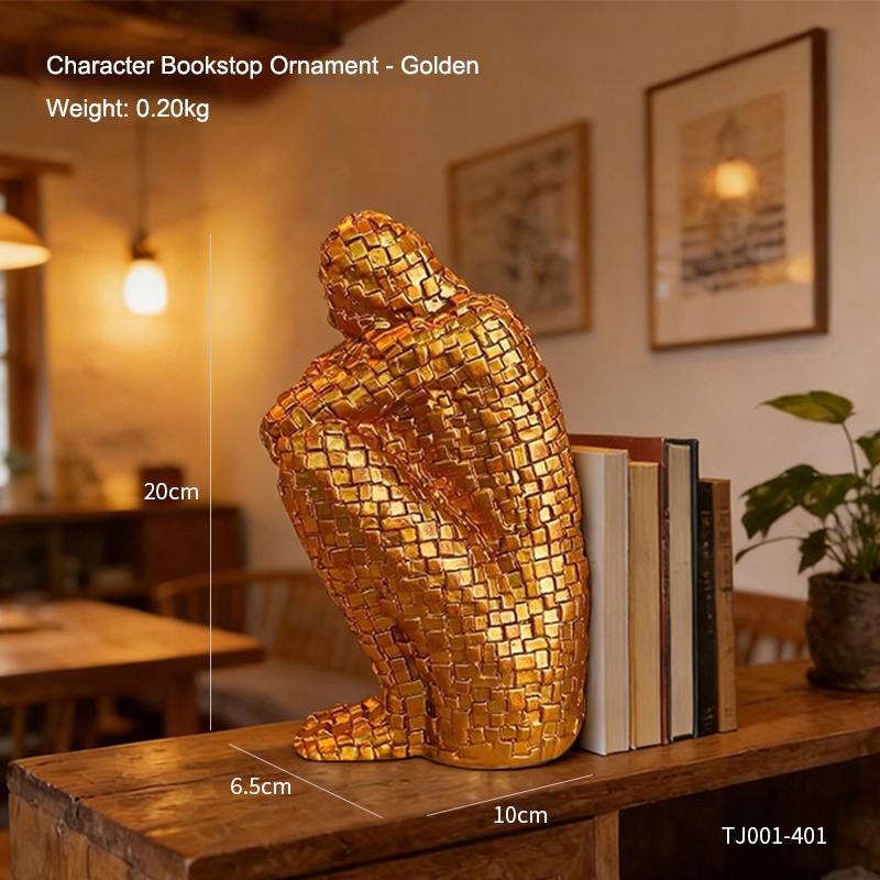 

Luxurious Character Bookstop Ornament Creative Mosaic Person Decoration Home Living Room Bedroom Decoration Resin Artwork Gifts