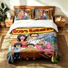 Bob's Burgers (19) 3-teiliges Set, geeignet für Schlafzimmer, weich und bequem, ein ideales Geschenk für Familie und Freunde. Enthält einen Bettbezug und zwei Kissenbezüge.