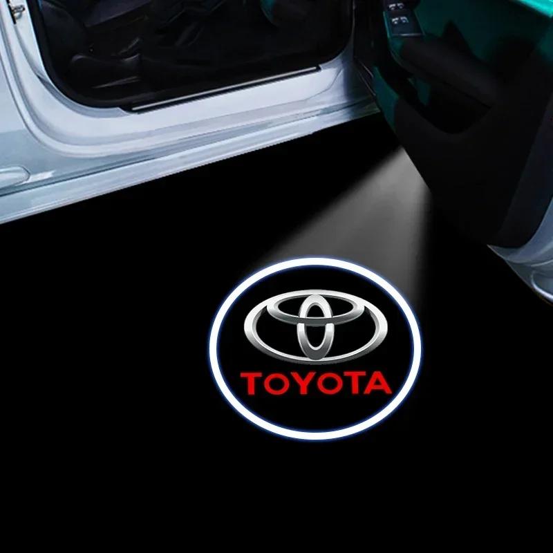 2 Piezas Luces de Bienvenida Inalámbricas HD con Logo en Puerta de Coche Proyector LED Decoración para Toyota TRD GR Yaris Rav4 E150 E120 Land Cruiser 200 Chr Corolla
