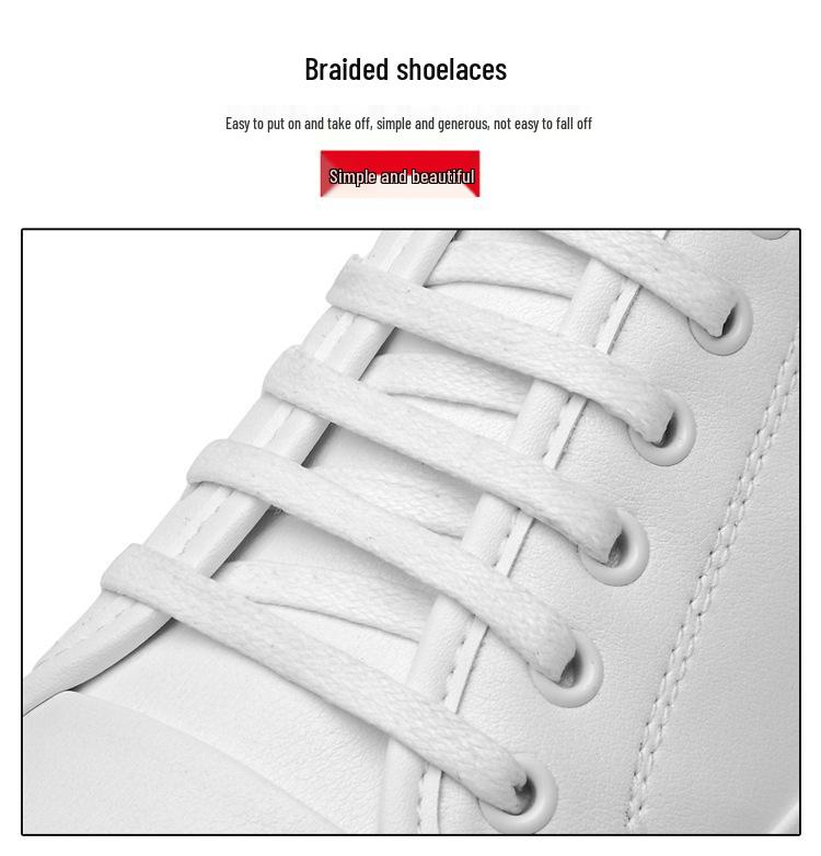 2024 Spring Men's Trendy Genuine Leather Breathable Lace-up Casual Sneakers, Large Size Available