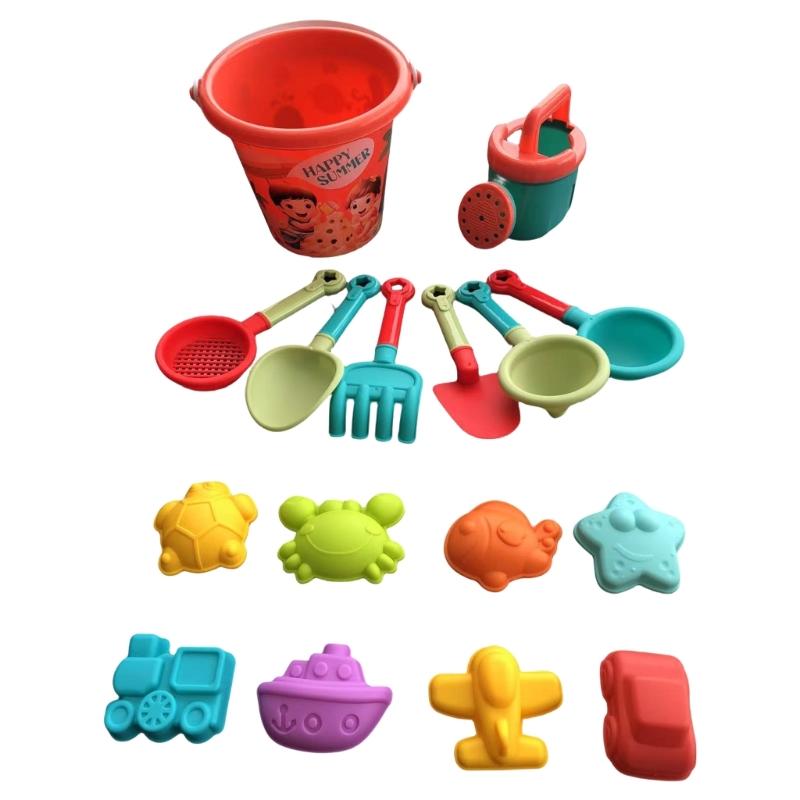 

Детская игрушка для песка 14/16 шт. с наборами для строительства замков, с пляжным ведром, лейкой, лопаткой, граблями и формочками морских животных