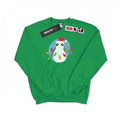 Mens The Last Jedi Porg Christmas Lights Sweatshirt