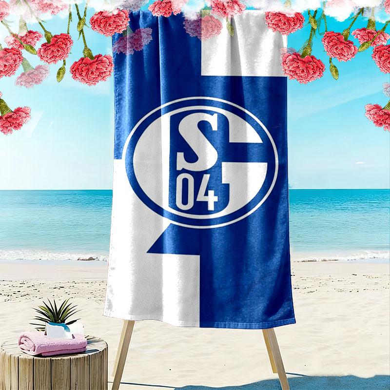 Asciugamano da Spiaggia Stampato FC Schalke 04, Asciugamano Grande Morbido ad Asciugatura Rapida per Spiaggia Campeggio Nuoto