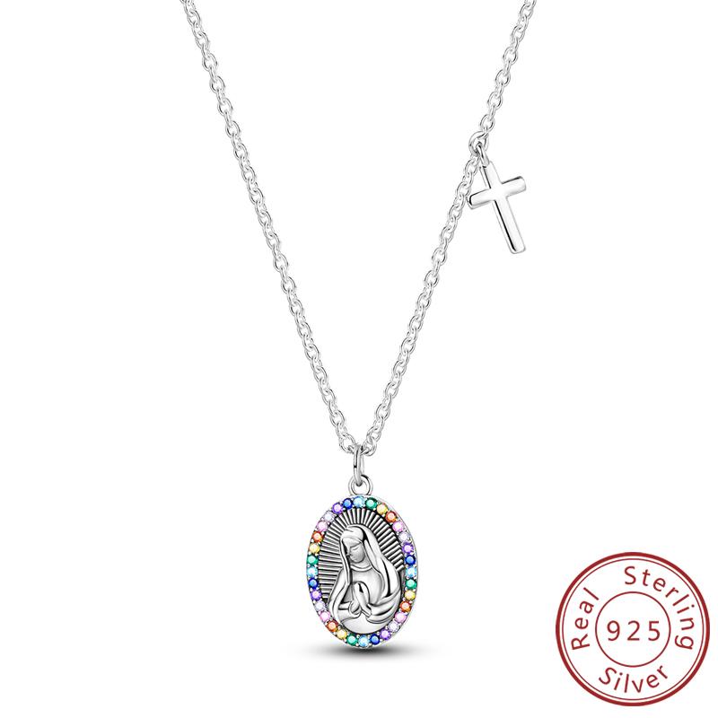 New Copper Necklaces Tulip Heart Sun Star Moon Bow Zircon Pendant Necklace For Women Fashion Jewelry Making Gifts