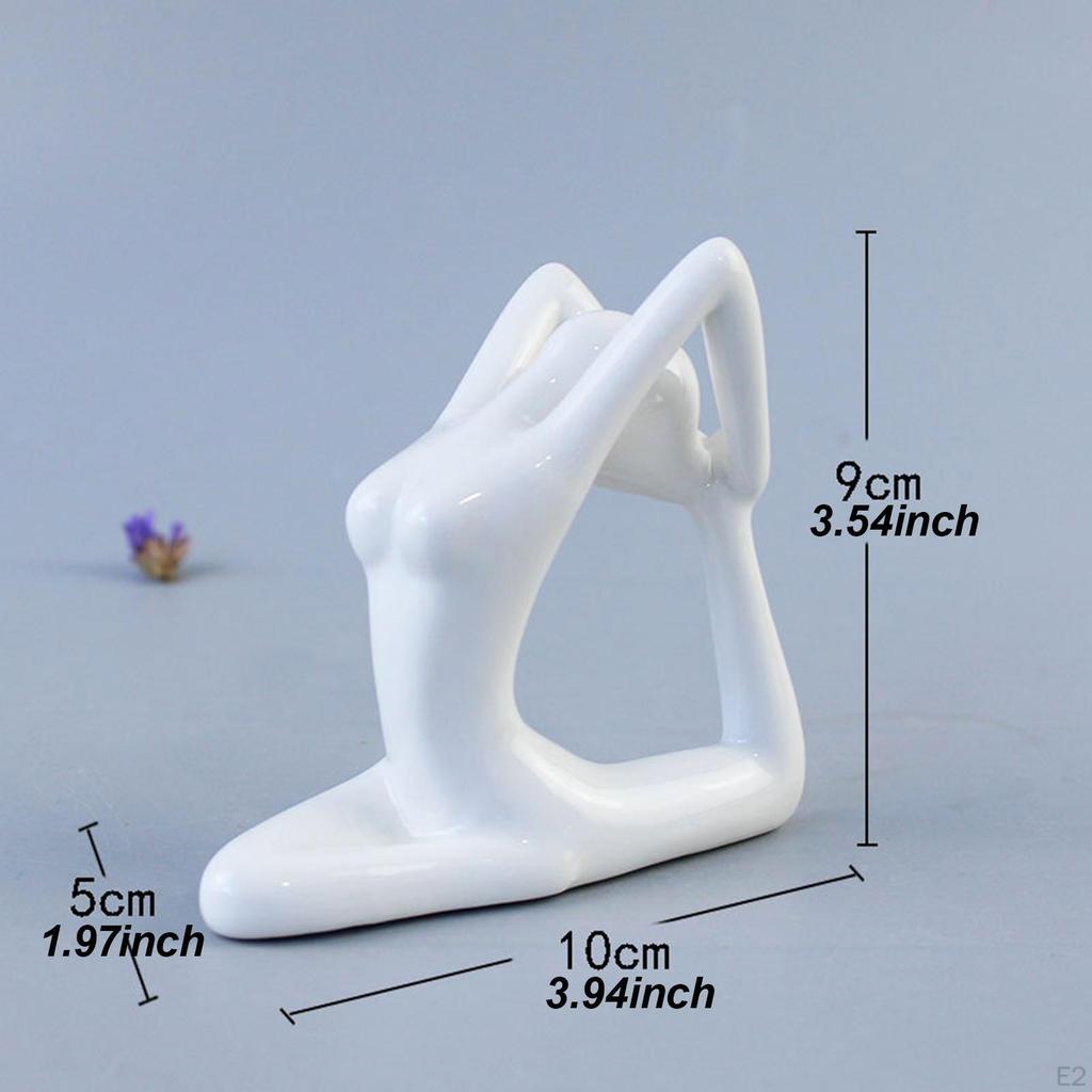 Ceramic Statue Art Sculpture Decor Small Figurine Meditation for Cabinet Desktop Shelf