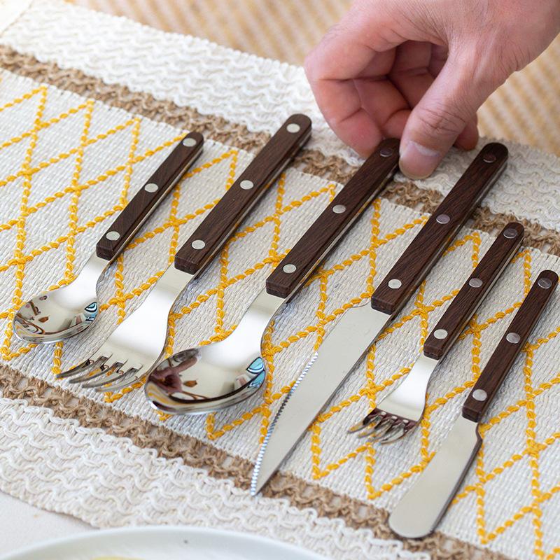 Mode Neues Buntes Griff 304 Besteckset 18/10 Edelstahl Kreativität Geschenk Besteck Messer Gabel Löffel Drop Ship
