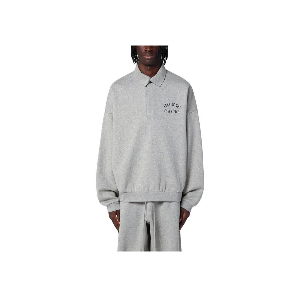 Fear of God Essentials Fleece Polo Dark Heather Men Tops Grey 192BT244391F