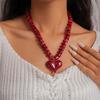 Choker Acrylic Love Heart Necklace Acrylic Sweater Chain Women Clavicle Necklace  Travel