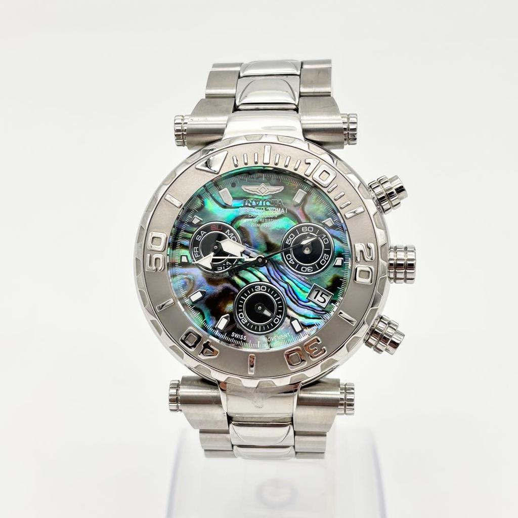 Used Good condition! INVICTA Shell Dial Sub Aqua 200M Watch Chronograph
