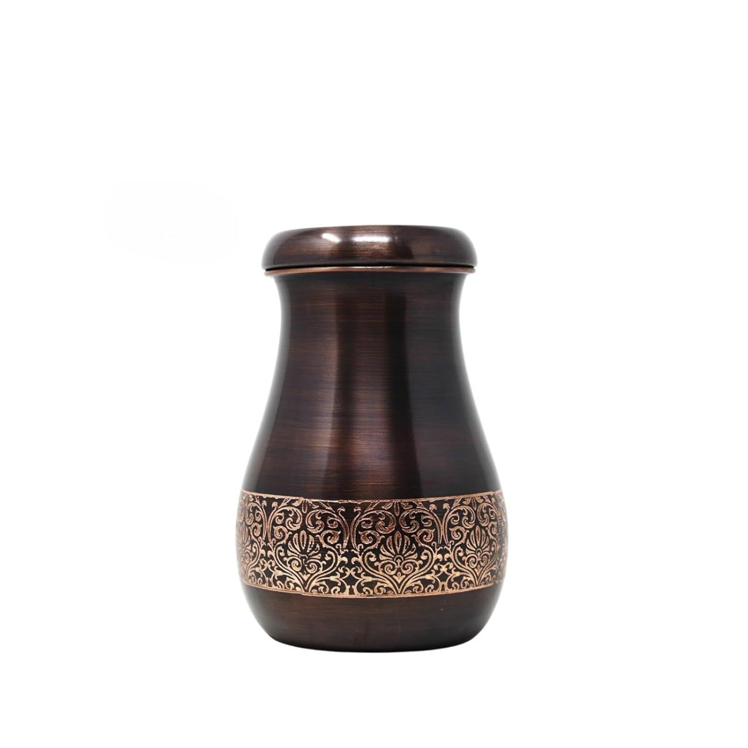 

Кувшин для воды из чистой меди Rajwadi в античном стиле с травлением 800 мл | Герметичный и не содержащий БФА кувшин для воды | Кувшин для спальни