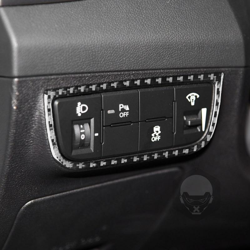 Carbon Fiber Headlight Switch Control Panel Cover Decorative Car Interior Accessories Sticker For Hyundai Veloster 2012-2017