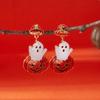 Halloween Trendy  Pumpkin Dangle Earrings for Women Vintage Enamel Rhinestone Metal Earrings Party Jewelry Accessory Gifts