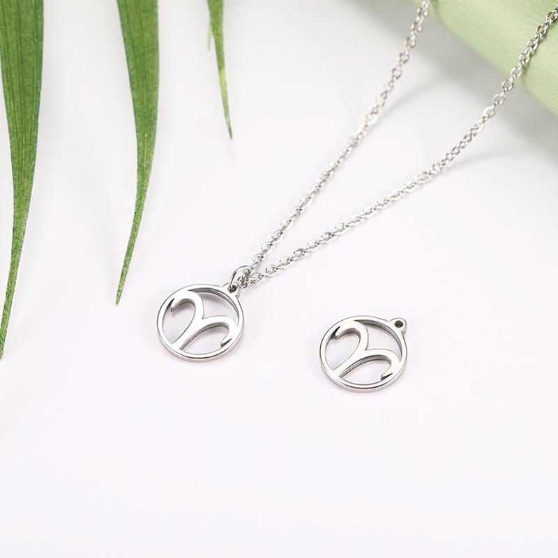 Teamer 12pcs/lot Zodiac Signs Charms Jewelry Making Stainless Steel Gold Color 12 Constellation Taurus Pendants Birthday Gifts