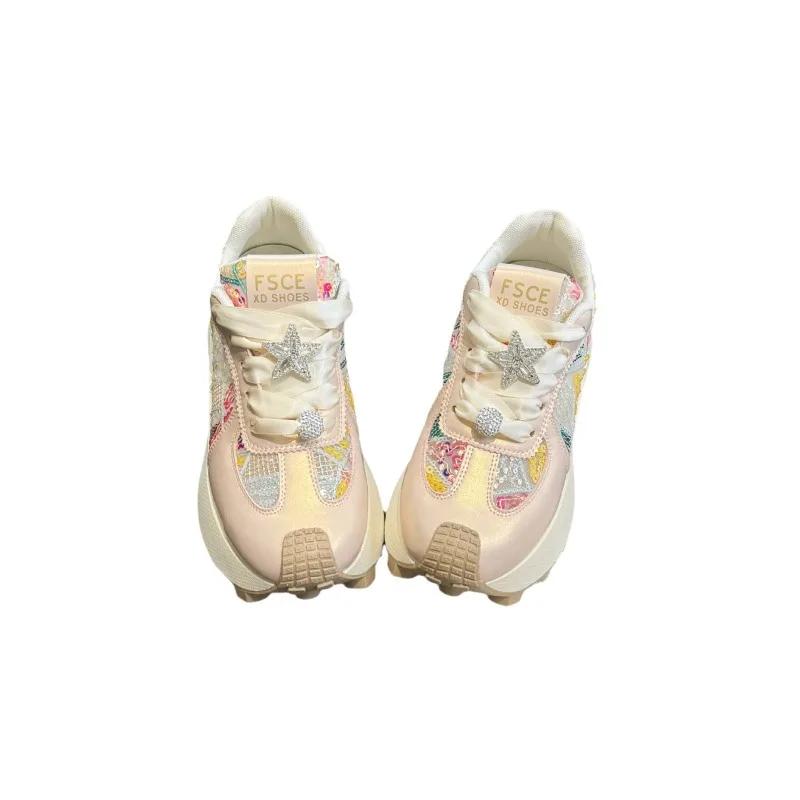 New Fashion Women Tennis Shoes Chunky Sneakers for Women Spring Autumn Thick Bottom Dad Shoe Ladies PU Leather Platform Sneakers