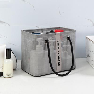 Borsa da toilette in rete Maniglia portatile Asciugatura rapida Resistente Grande capacità Bagno Doccia Borsa da viaggio Borsa per trucco Cestino organizzatore