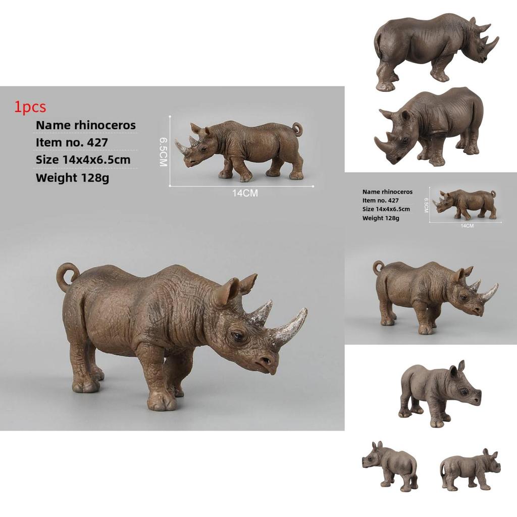 Modèle de Rhinocéros Africain Sauvage Jouet de Collection Pour Affichage Éducatif et Apprentissage des Enfants