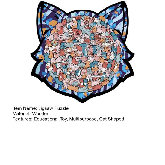 1 Set Puzzle ad Incastro a Forma di Gatto Carino Puzzle in Legno di Gatto Gioco di Puzzle per Adulti Bambini Giocattolo Educativo per Serate di Giochi in Famiglia Sollievo dallo Stress