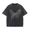 Womens Cotton Washed T-shirt Graphic Print Gothic Tops Oversized T Shirt High Quality Casual Female Goth Men Woman Clothing 240822