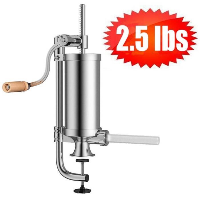 Jascherry poussoir à saucisses manuel en acier inoxydable - machine à saucisses vertical avec support de fixation et 4 remplissage t