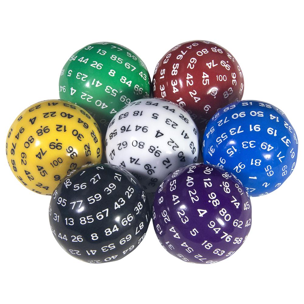 100 Sided Acrylic Dices D100 Dice with Bag for Table Board Role Playing Game Bar Club Tabletop Game Playing Board Game Accessories