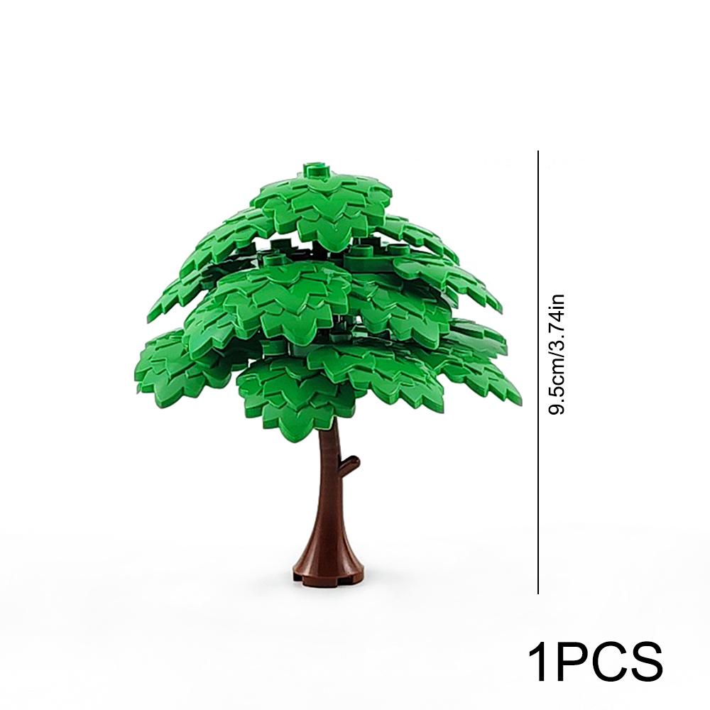 MOC Stadtgarten Baustein Baum Spielzeug DIY Montage Kiefer Kokospalme Straßenansicht Wald Pflanze Stamm Blätter Gras Zubehör