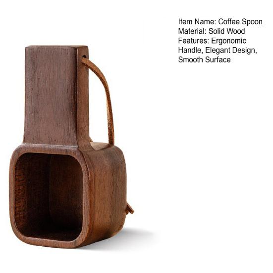 Wooden Coffee Spoons Walnut Wood Hanging Rope Coffee Measuring Scoop Ground Beans Square Tea