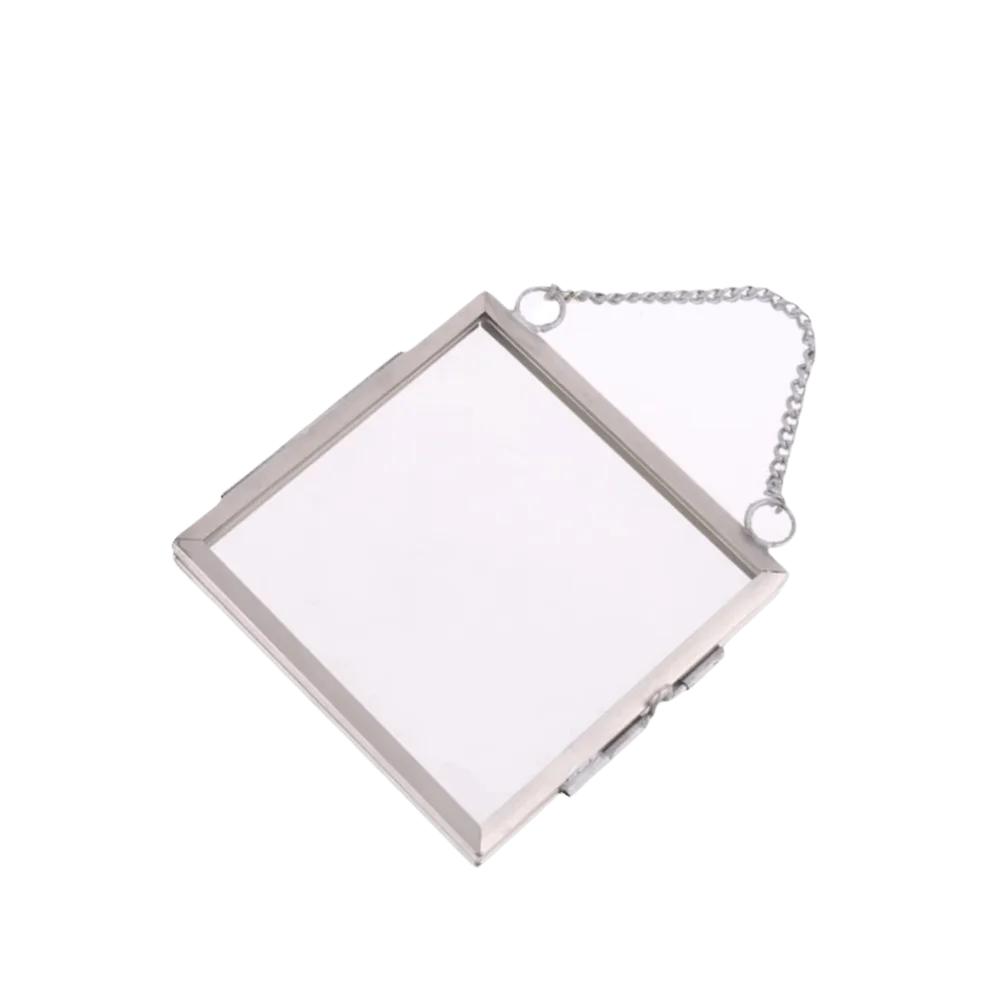 DIY Metal Small Photo Frame Glass with Transparent Glass Flower Plant Specimen Frame Hanging Picture Holder Home Office Decor