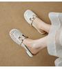 2025 new hollow hole shoes women's breathable bag head cool slippers women's summer fashion half slippers women's middle heel
