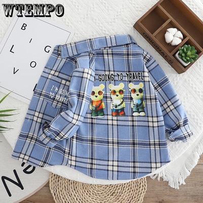 Camisa de Pelúcia para Meninos Algodão Lã Outono e Inverno Camisa Quente Infantil Base Xadrez Jaqueta Coreana para Bebê
