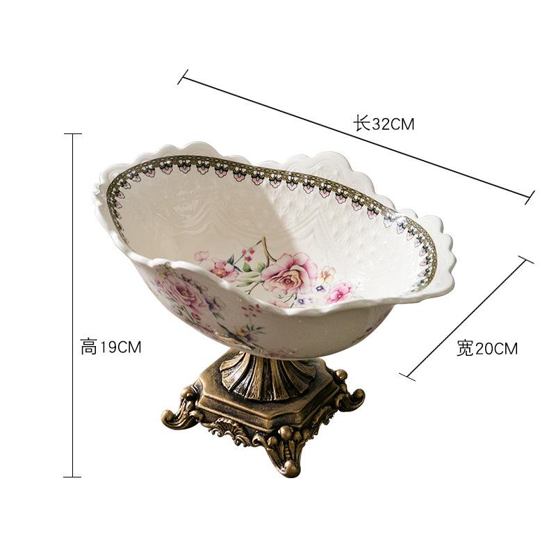 

Творческий дом Фруктовая тарелка с высокой ножкой Гостиный столик Тарелка для закусок и конфет Поднос для хранения сухофруктов Американская керамическая посуда